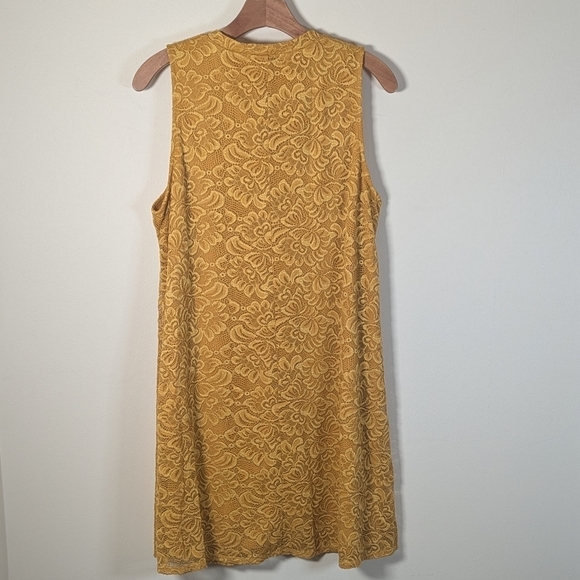 🌼 Liberty Love Mustard Lace Sleeveless Swing Dress – XL Golden Goddess Vibes - Picture 2 of 8